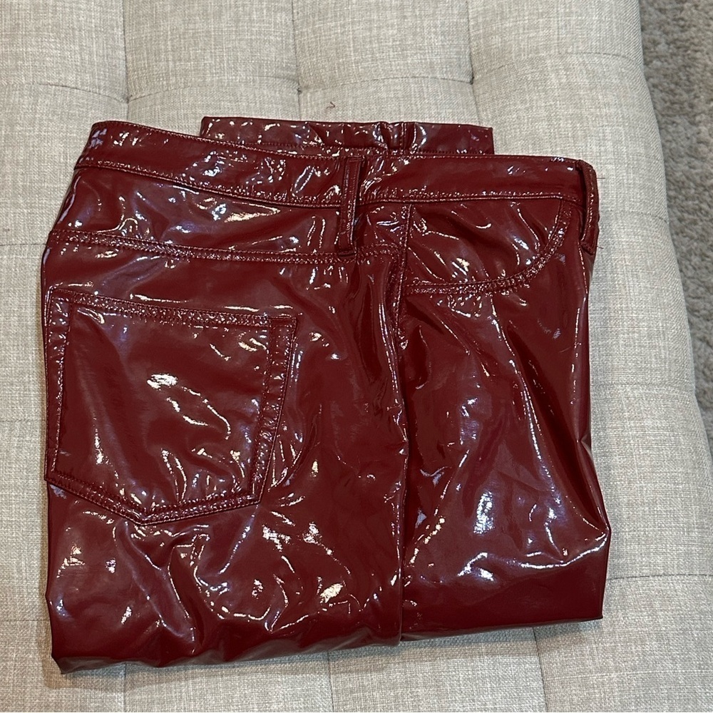 Social Tourist Faux Leather Deep Red Pants - WOMEN’S SIZE 16R (33W) - NWOT - Picture 10 of 13